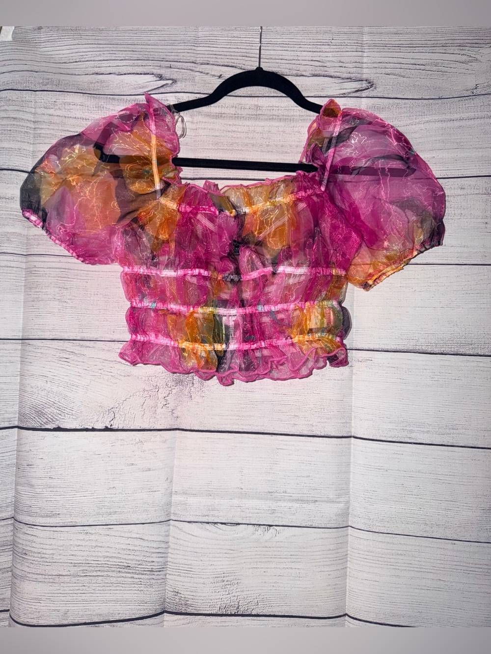 Fashion Nova Women’s Sheer Cropped Pullover  Top. Brand NEW with tags!🩷XS